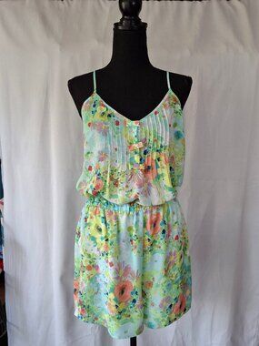 LC Lauren Conrad Floral Watercolor Romper Sz 10